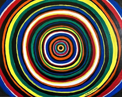 Il buco nero Round (2022) - olio su tela - cm 50 x 40 by Massimo Mancuso, Painting for Sale on Select