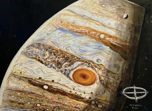 In viaggio per Giove (2026) - olio su tela - cm 50 x 70 by Massimo Mancuso, Painting for Sale on Select