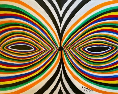 Il buco nero Waves (2026) - olio su  tela - cm 50 x 40 by Massimo Mancuso, Painting for Sale on Select
