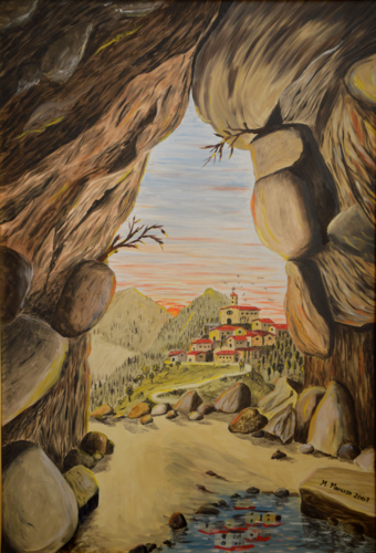La grotta (2001) - olio su tela - cm 50 x 70 by Massimo Mancuso, Painting for Sale on Select