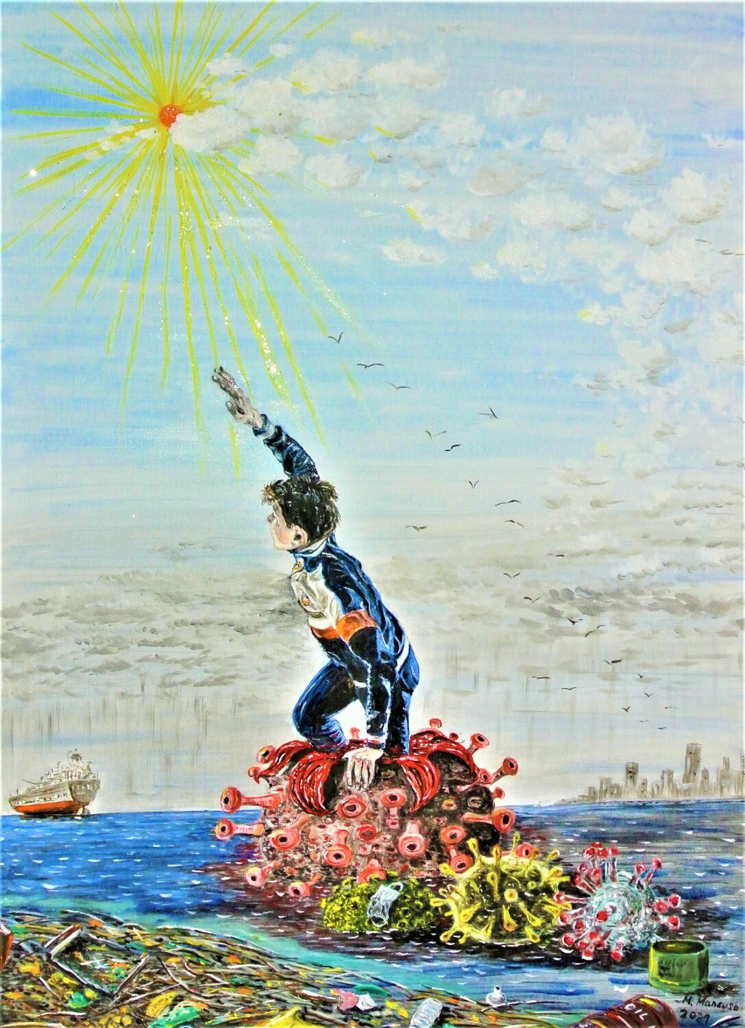 Metamorfosi (2021) - olio su tela - cm 50 x 70 Massimo Mancuso Original painting for sale