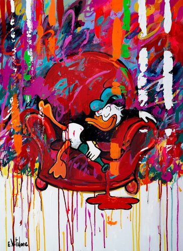 Donald, la grosse cuite by Eddy Vitalone, Painting for Sale on Select