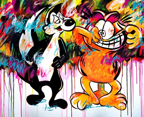 Garfield il dit que ça chlingue by Eddy Vitalone, Painting for Sale on Select