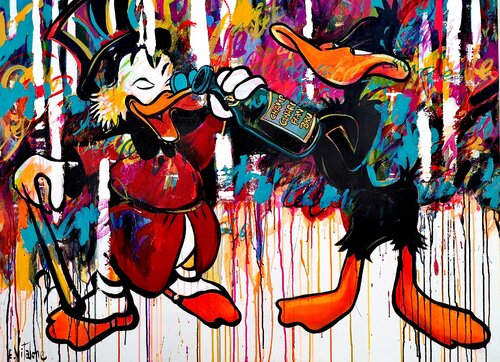 L'apéritif de Picsou et Daffy Duck by Eddy Vitalone, Painting for Sale on Select