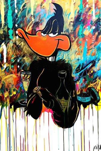 Daffy Duck, un canard qui a reussi #2i by Eddy Vitalone, Painting for Sale on Select