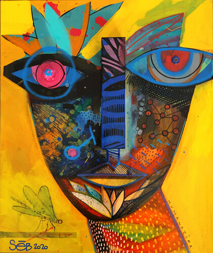 Odonata Yellow by Seb, Painting for Sale on Select