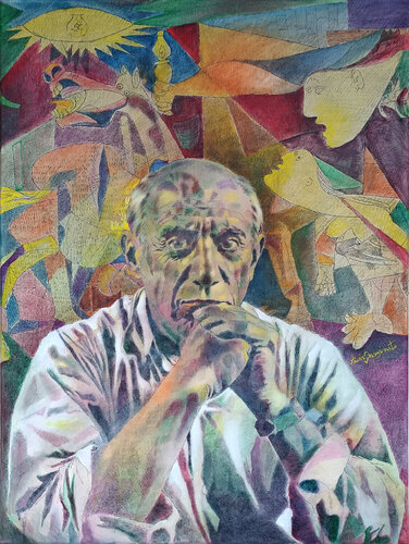 PABLO E GUERNICA by Paola Imposimato, Painting for Sale on Select