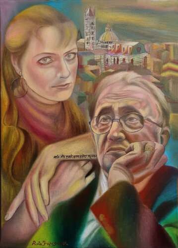 IL CANTASTORIE DI SIENA by Paola Imposimato, Painting for Sale on Select