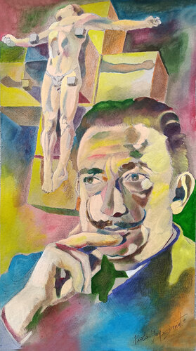 SALVADOR DALì E IL CORPO IPERCUBICO by Paola Imposimato, Painting for Sale on Select