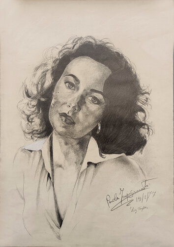 LA DIVA DAGLI OCCHI VIOLA by Paola Imposimato, Drawing for Sale on Select