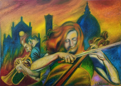 CONCERTO AL TRAMONTO by Paola Imposimato, Painting for Sale on Select
