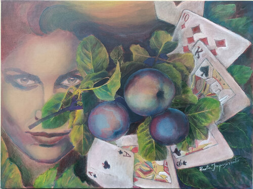 L'ENIGMA DELLA MELA BLU by Paola Imposimato, Painting for Sale on Select