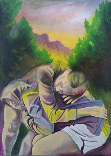 LA POESIA DELLA MONTAGNA ROSA by Paola Imposimato, Painting for Sale on Select