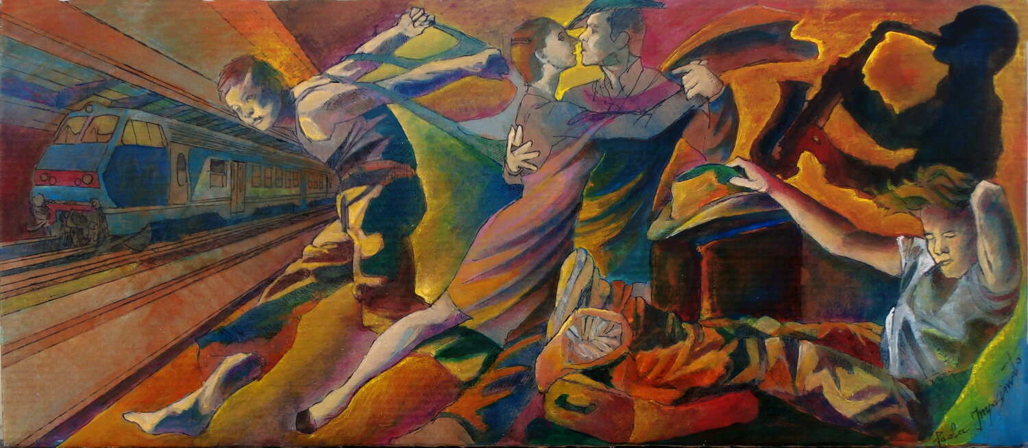VIAGGIATORI Paola Imposimato Original painting for sale