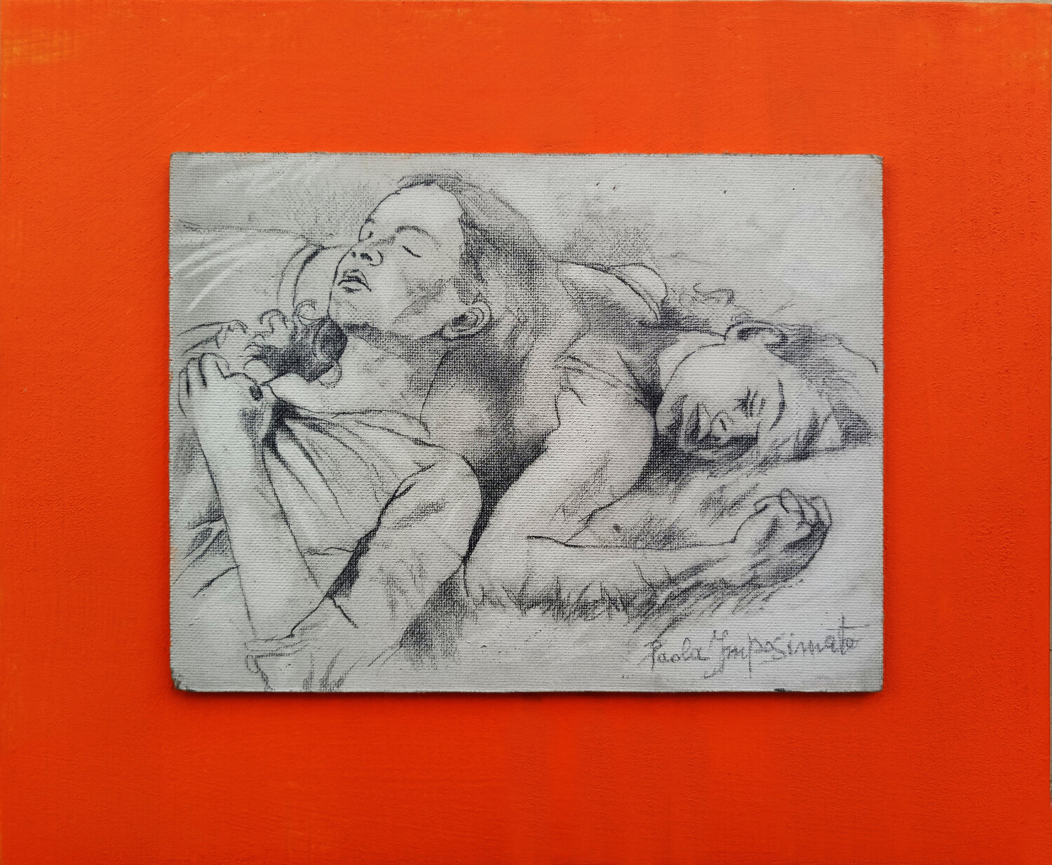UN RIPOSO SULL'ERBA Paola Imposimato Drawing for sale