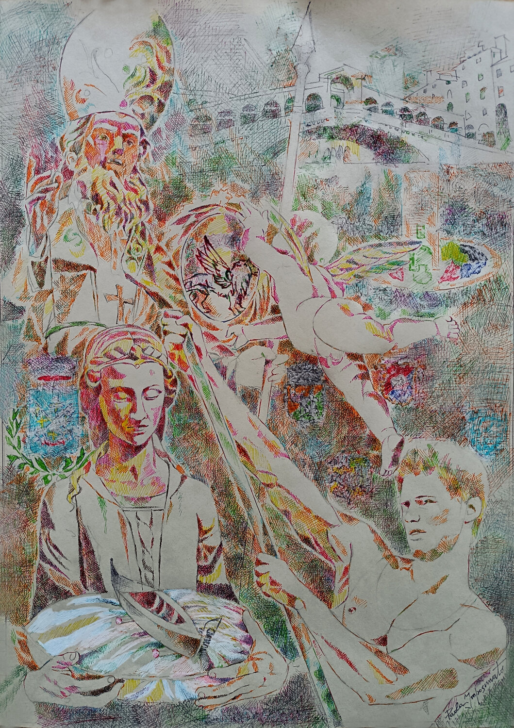 IL GUERRIERO DELLA LAGUNA Paola Imposimato Drawing for sale