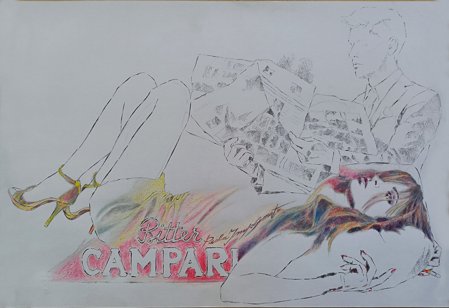 L' ELISIR ROSSO Paola Imposimato Drawing for sale