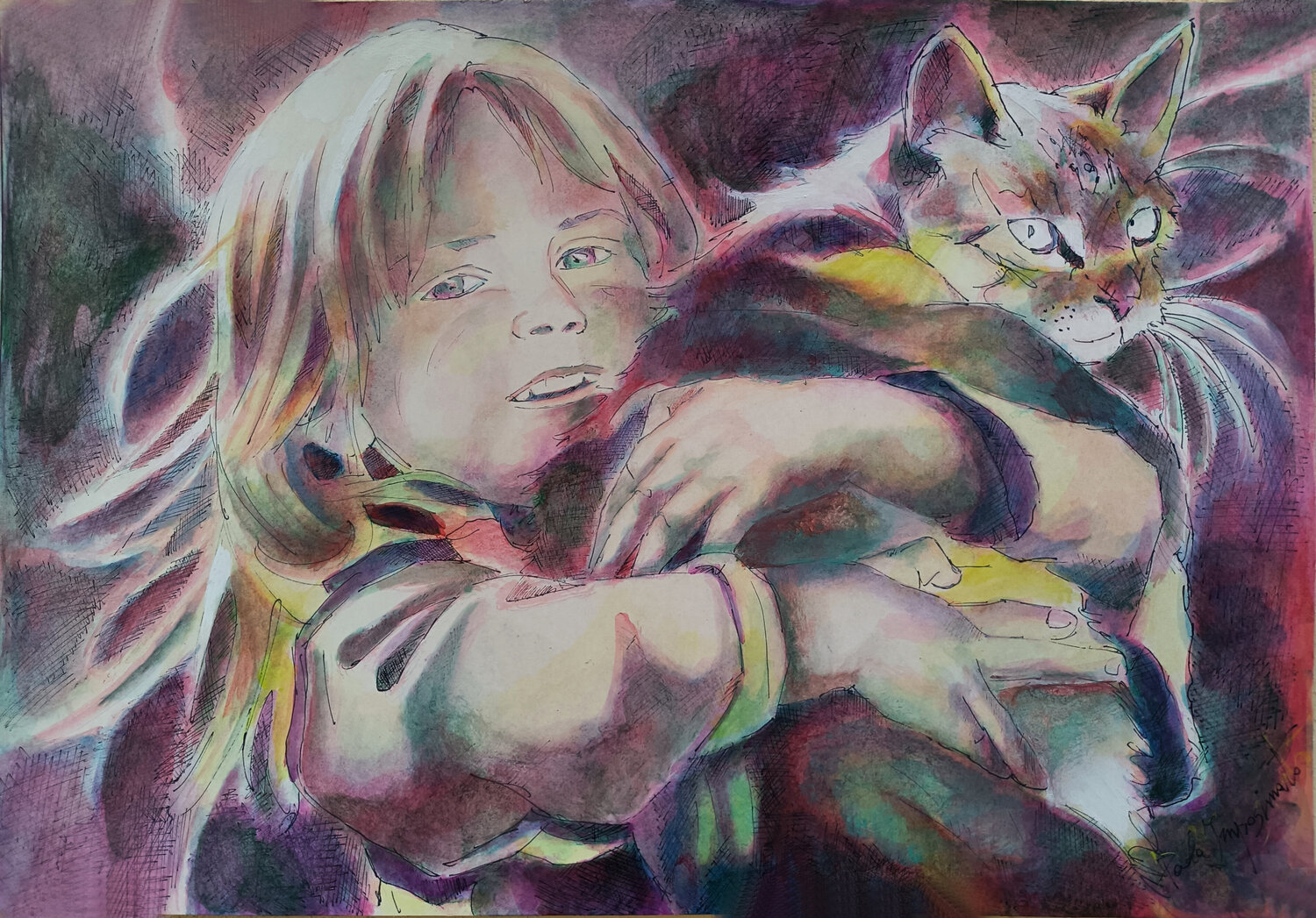 L'AMICO PELOSO Paola Imposimato Original painting for sale