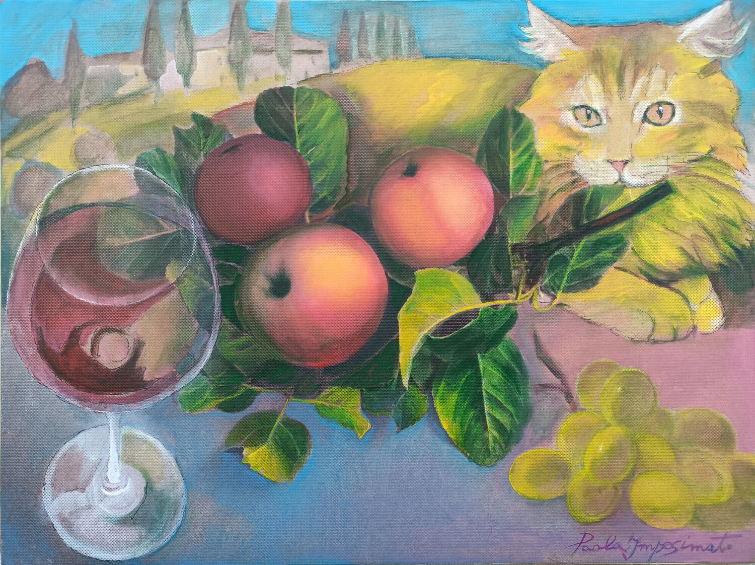 IL BRINDISI SULLE COLLINE Paola Imposimato Original painting for sale