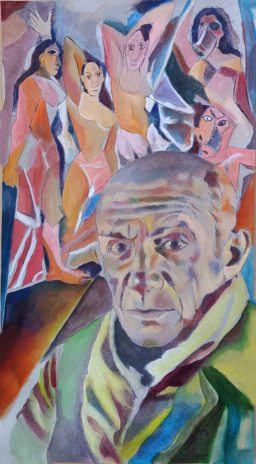 Picasso e Les Demoiselles d'Avignon Paola Imposimato Original painting for sale