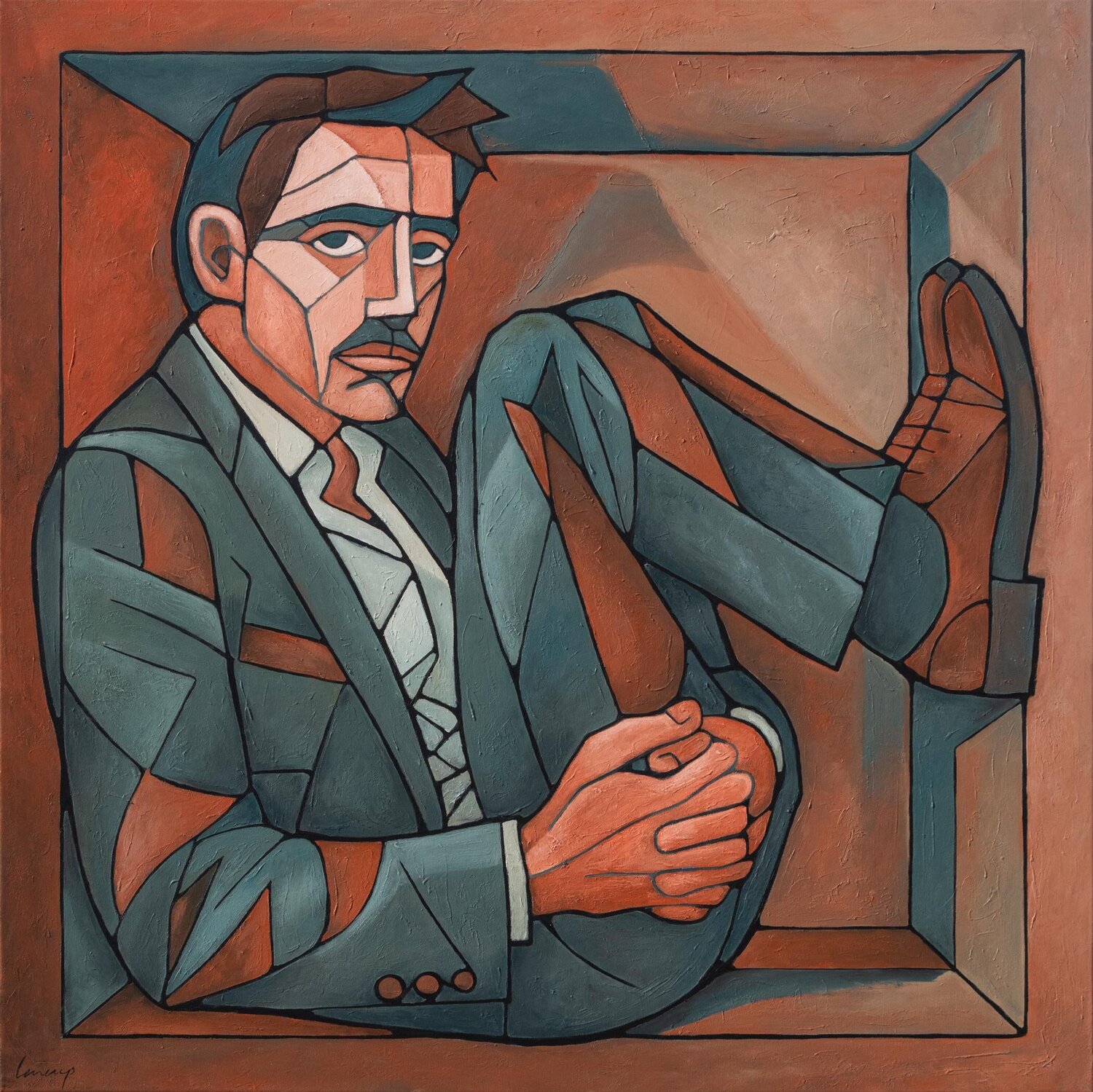 Inside man Marcin Lenczowski Original painting for sale