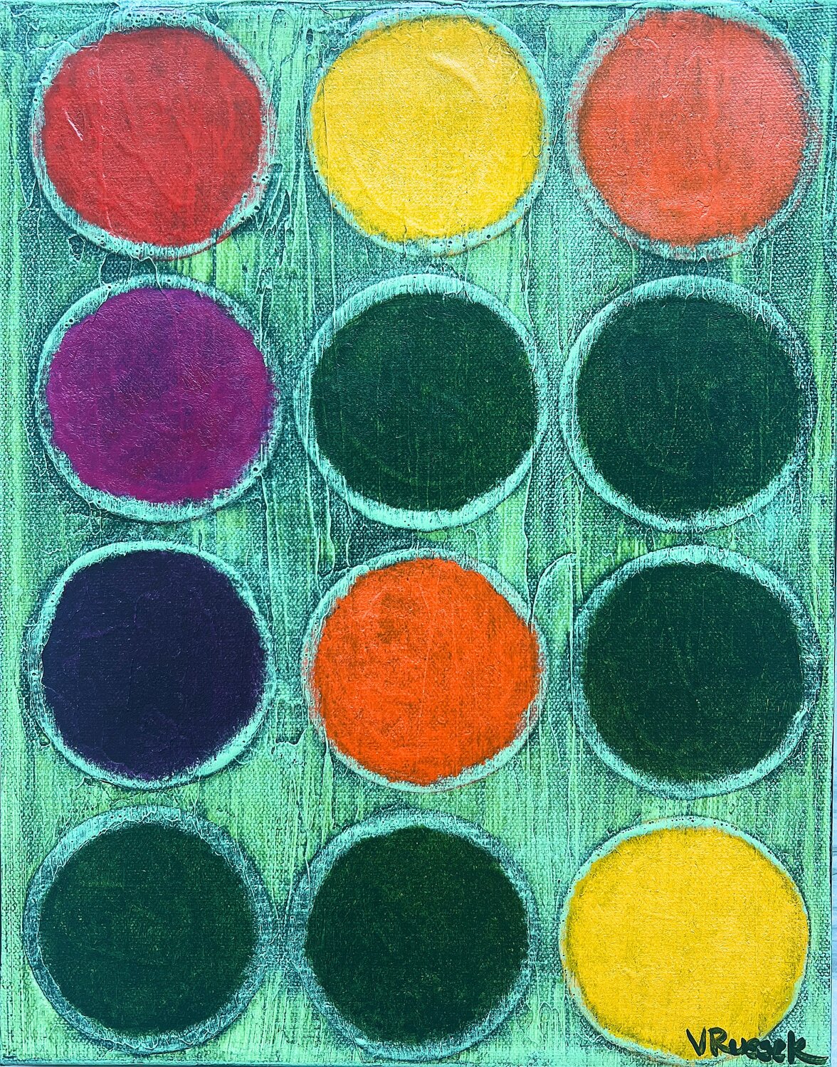 Gerbera Daisies 2 Veronica Russek Original painting for sale