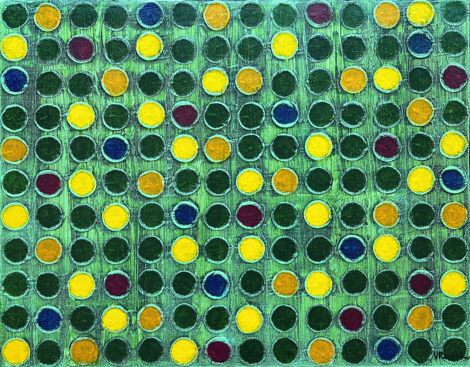Flower Meadow 2 Veronica Russek Original painting for sale