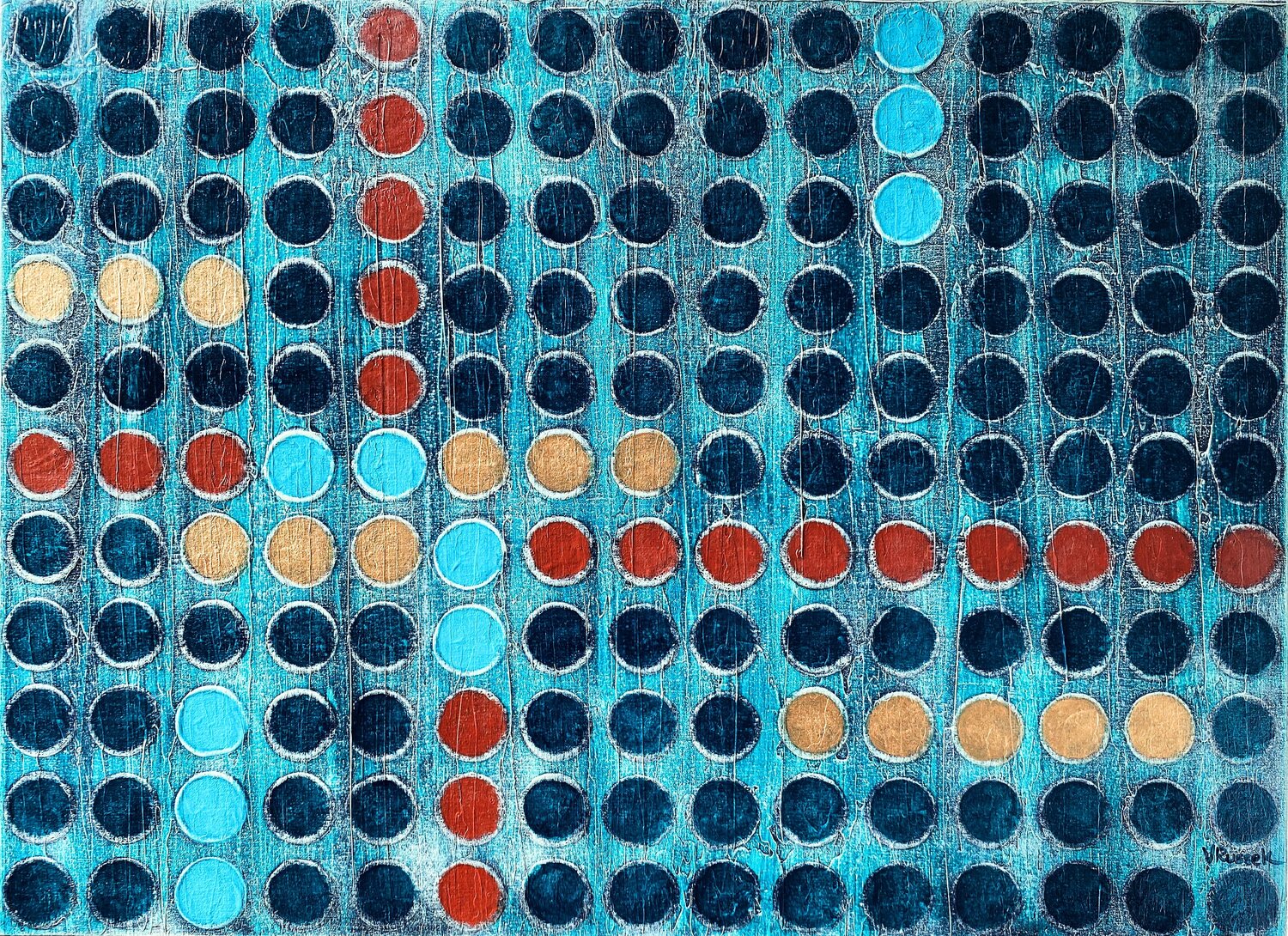 Dotted Lines 2 Veronica Russek Original painting for sale