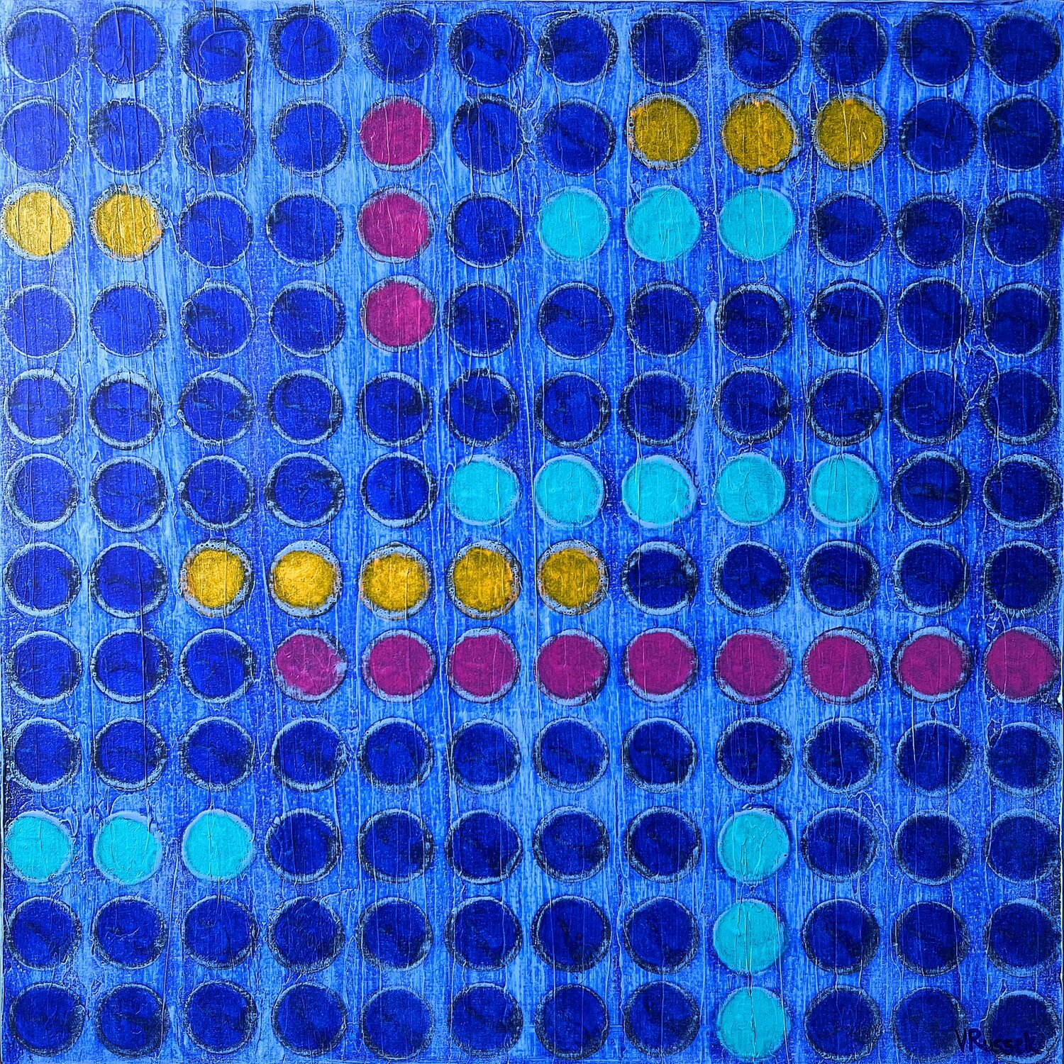 Dotted Lines 3 Veronica Russek Original painting for sale