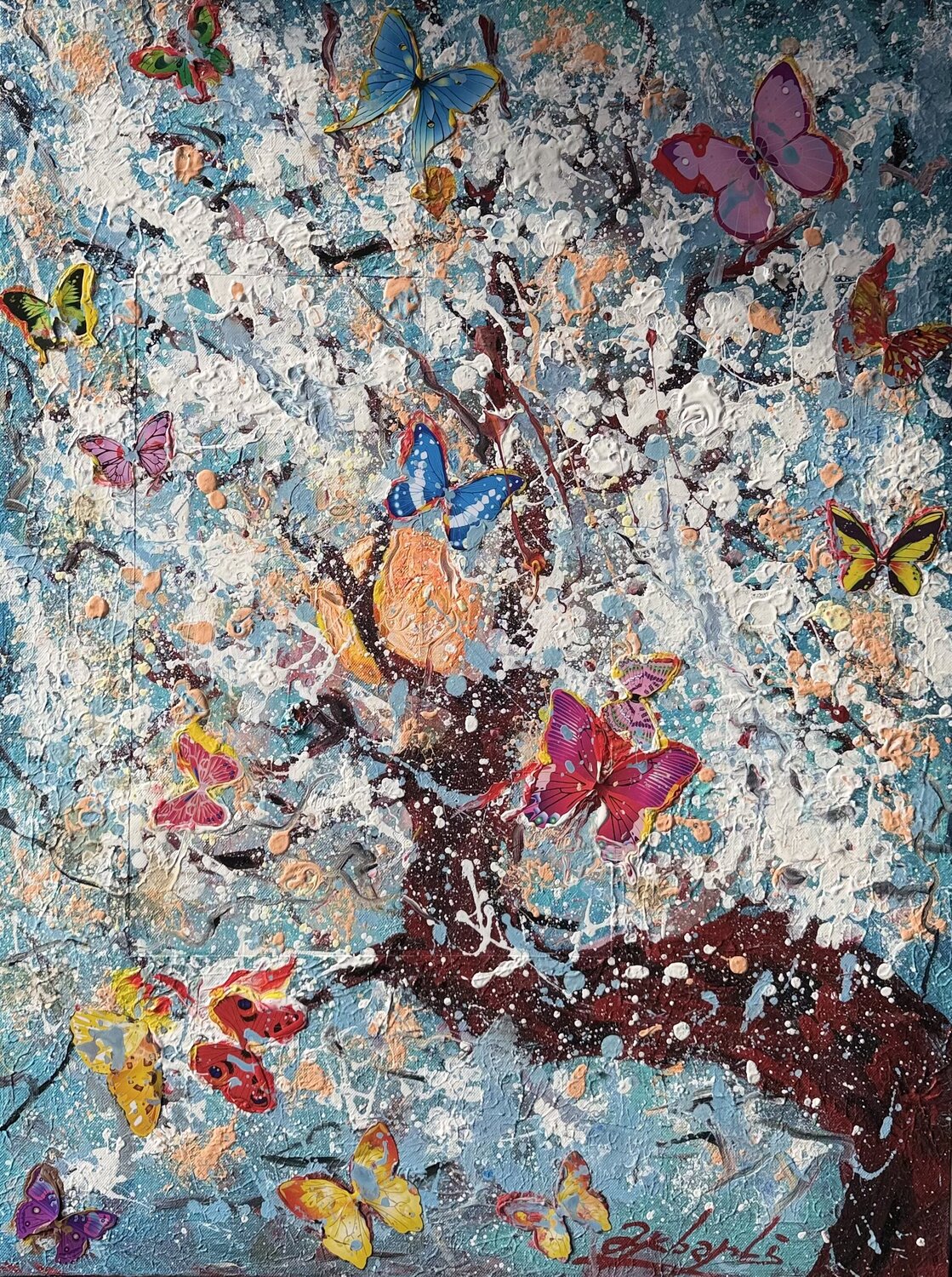 Spring Symphony ( the butterfly don’t ask for permission to FLY) Murad Akbarli Original painting for sale