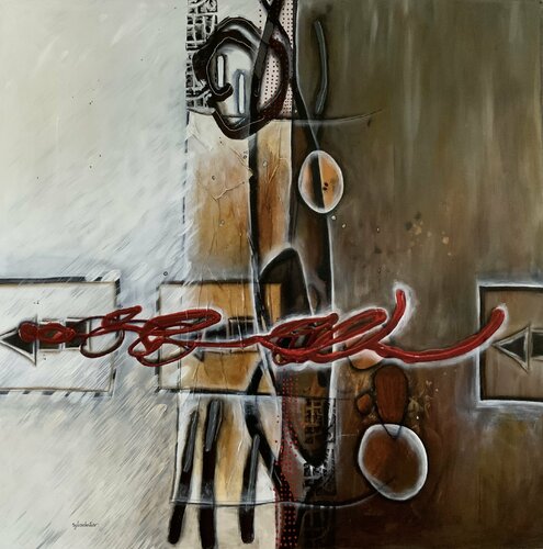 NE LAISSEZ PAS PASSER LE TRAIN by Sylvie Cloutier, Painting for Sale on Select