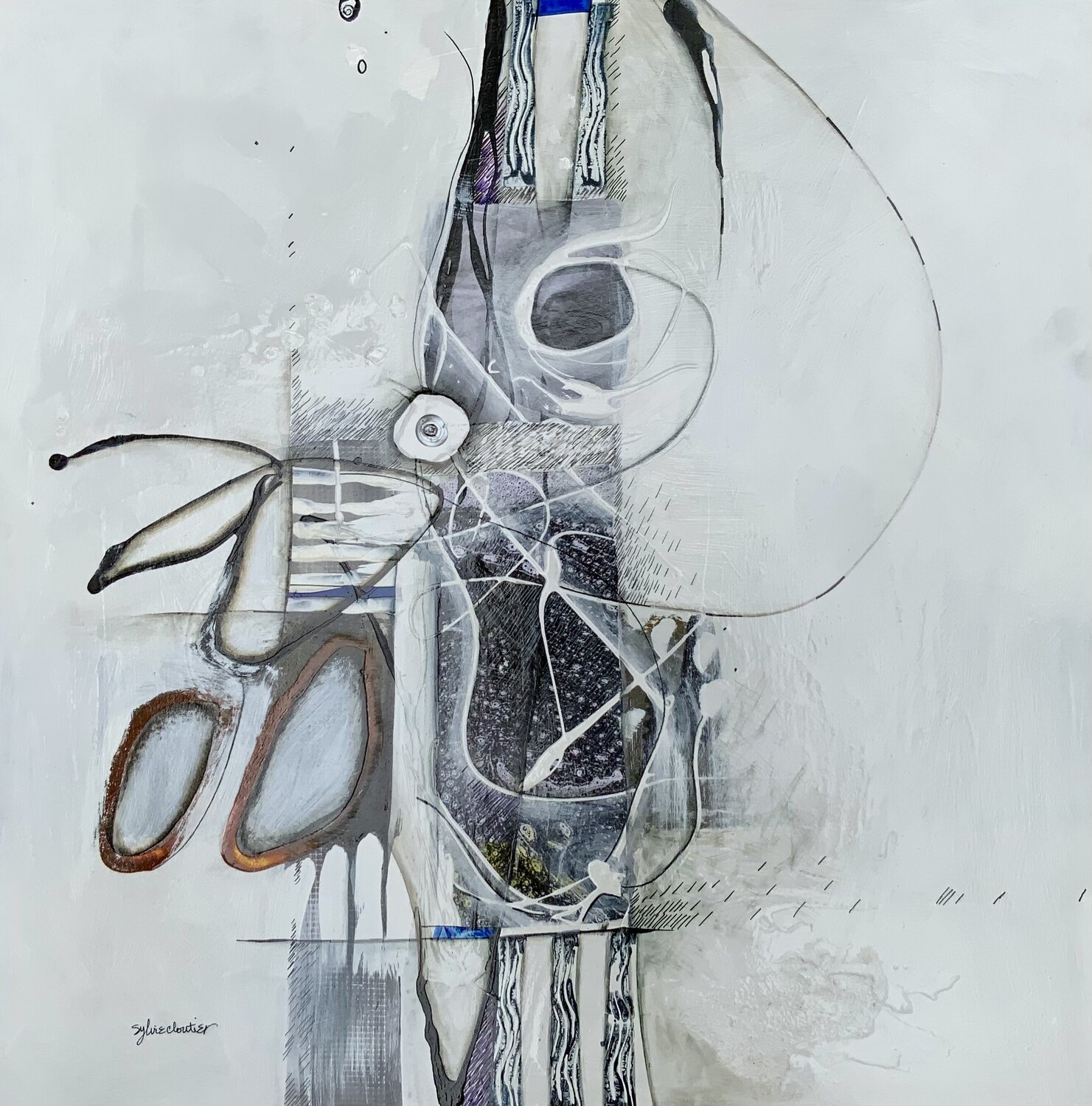OÙ SE BRANCHER ? Sylvie Cloutier Original painting for sale