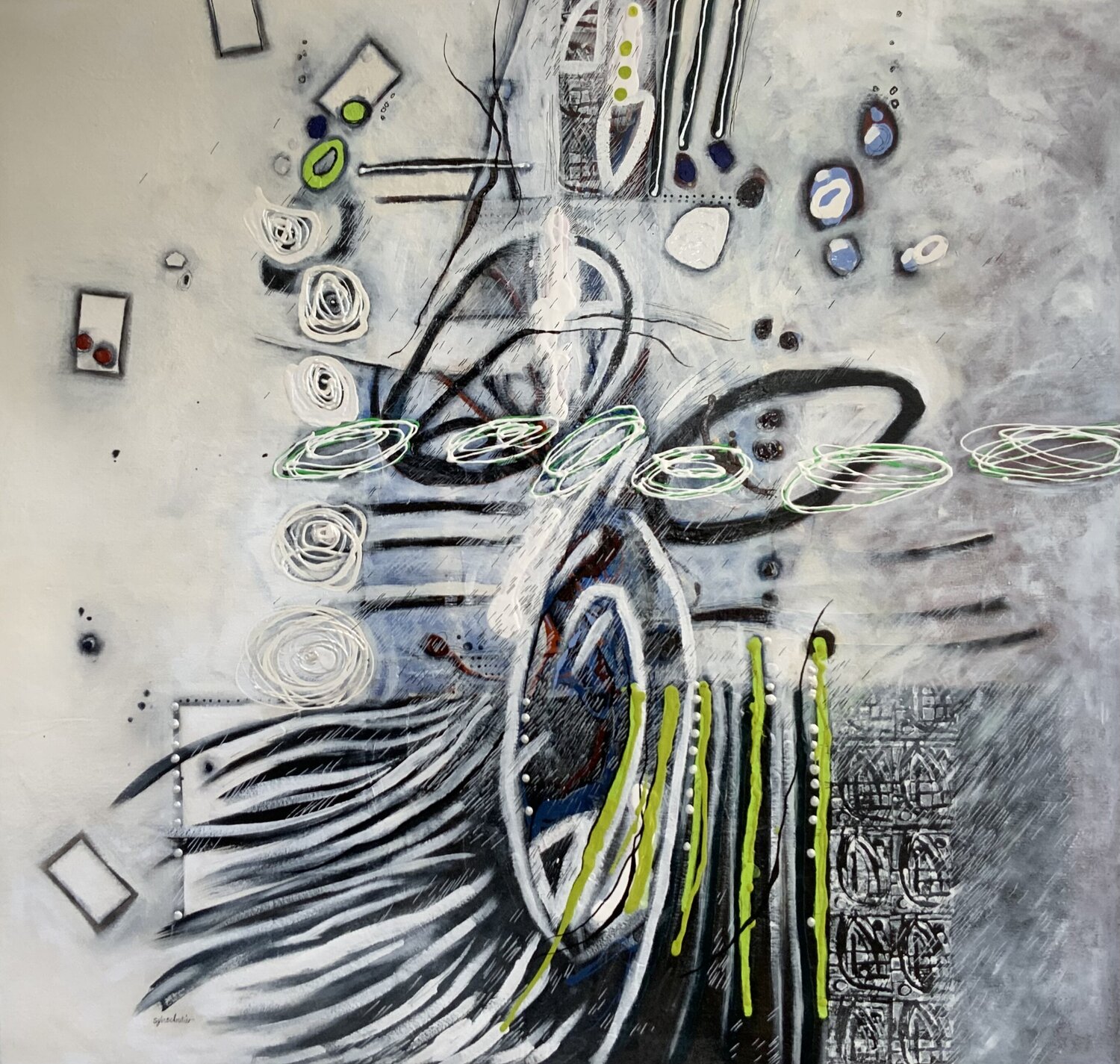 HISTOIRE DE MOUSTACHU Sylvie Cloutier Original painting for sale
