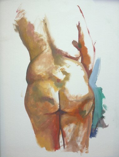 female standing back by Riemer Den Ouden, Painting for Sale on Select