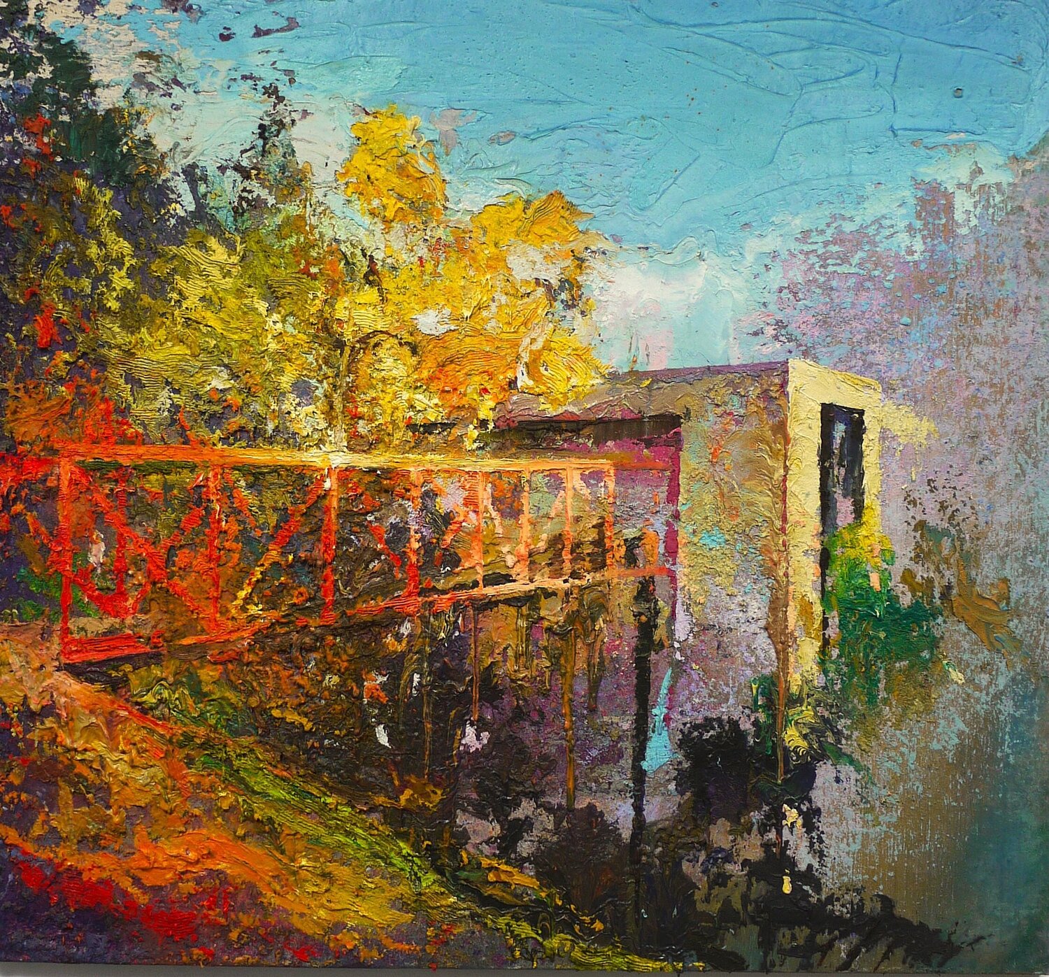bridge Riemer Den Ouden Original painting for sale