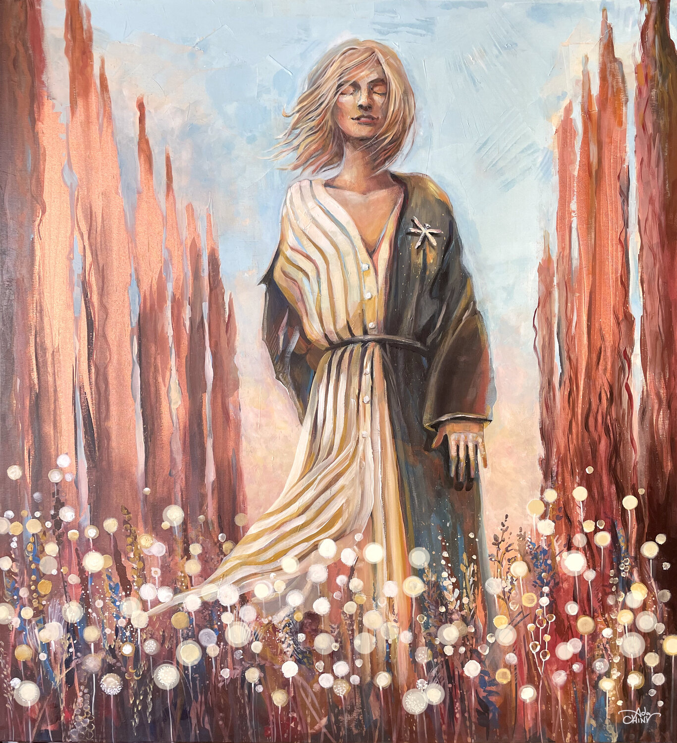 Libellula Ada Chini Original painting for sale