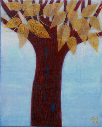 L'arbre aux feuilles d'or 2 by Andrée Cazin, Painting for Sale on Select