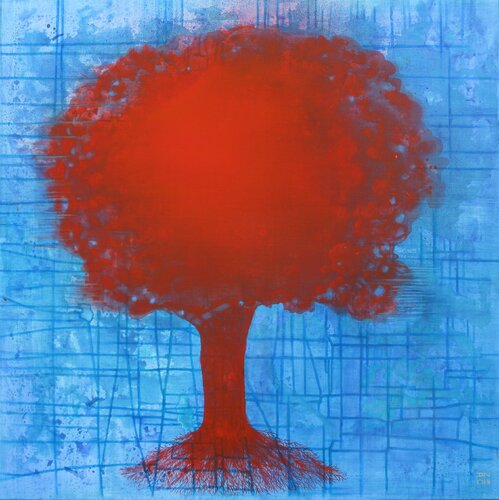 L'arbre rouge ou le sang de la terre by Andrée Cazin, Painting for Sale on Select