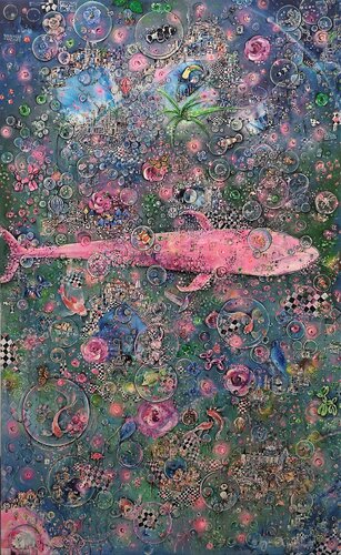 Noah-Lee`s Secret Rainbow Garden by Jaio DosAnjos, Painting for Sale on Select