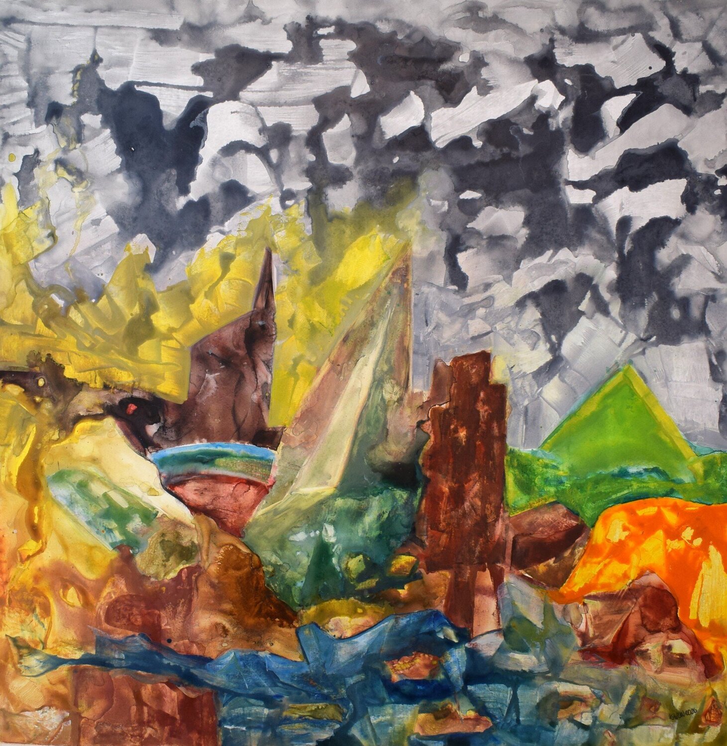 Landschaft: Shared worlds Leszek Nowak Original painting for sale