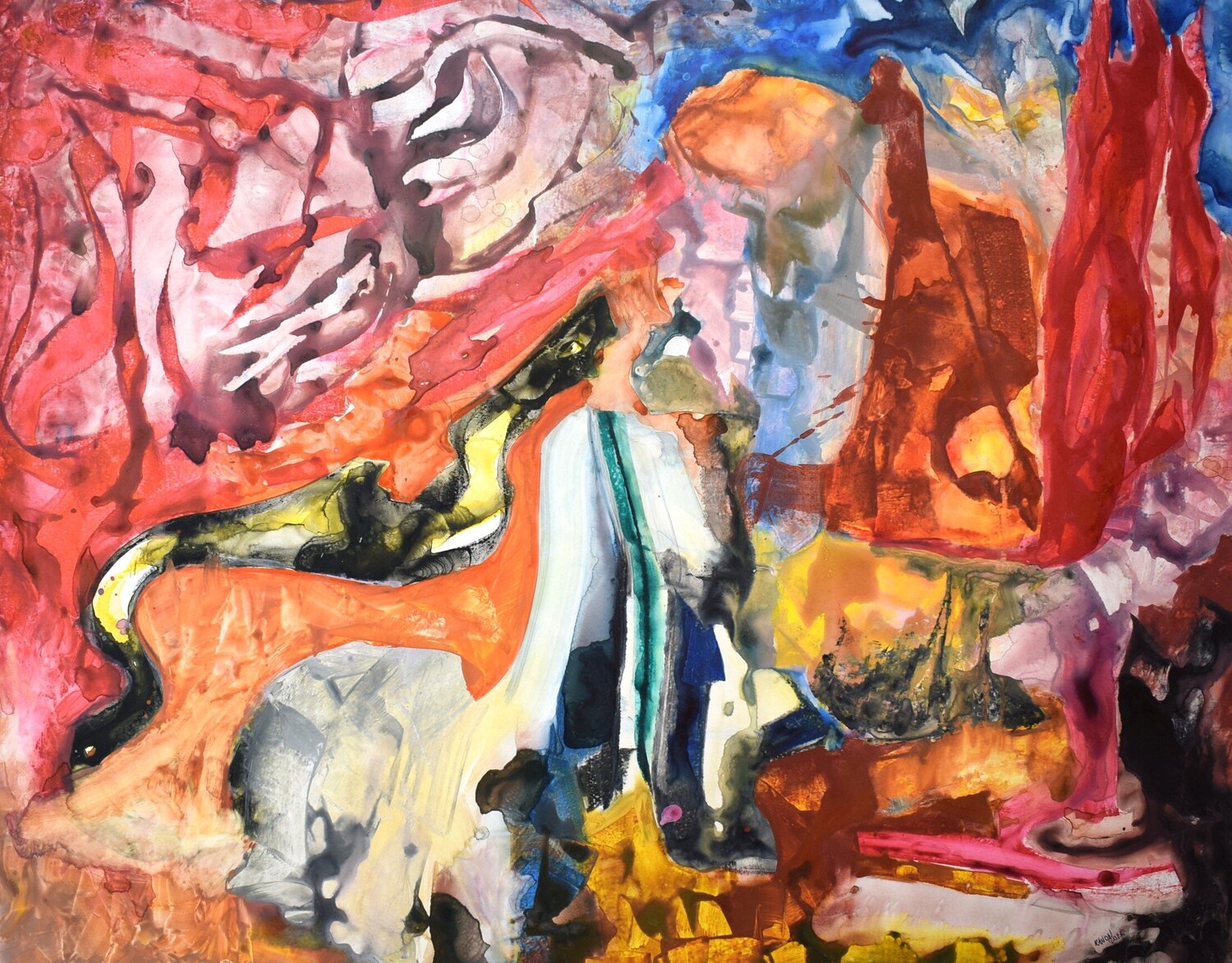 Overwhelmed by hatred: Paranoia II Leszek Nowak Original painting for sale
