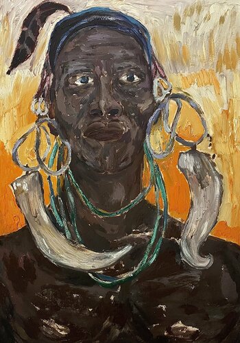 Il guerriero by Antonio Lucarelli, Painting for Sale on Select