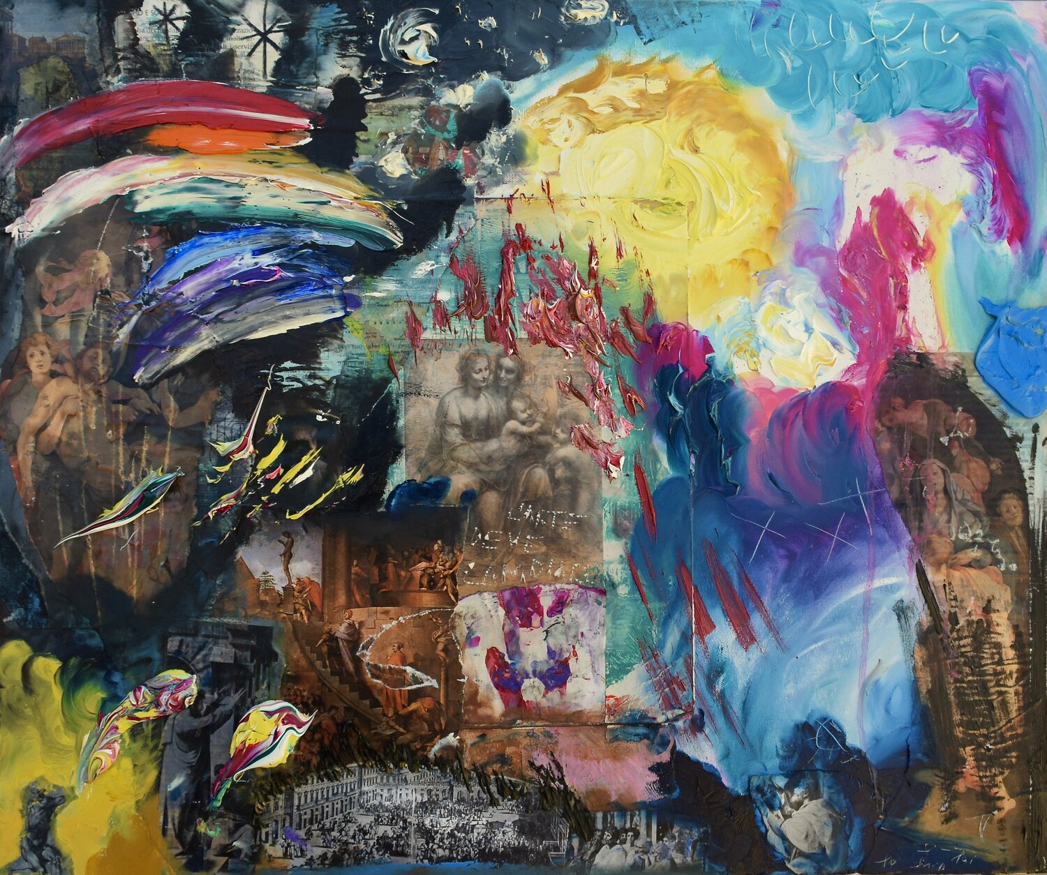 L'arte deve cambiare. Antonio Lucarelli Original painting for sale