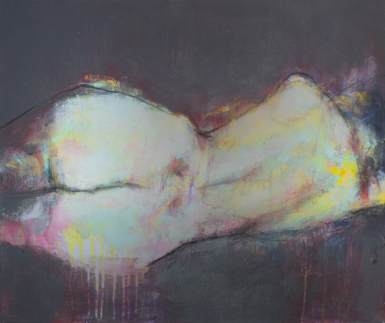 Nu couché Laurent Bergues Original painting for sale