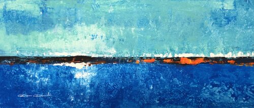 Seascape with orange touche by Dam Domido, Painting for Sale on Select