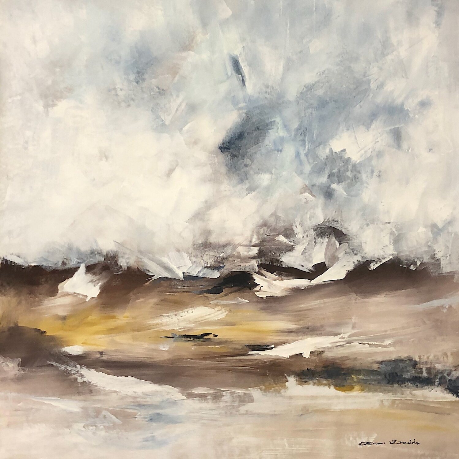 Coup de vent à Wissant Dam Domido Original painting for sale