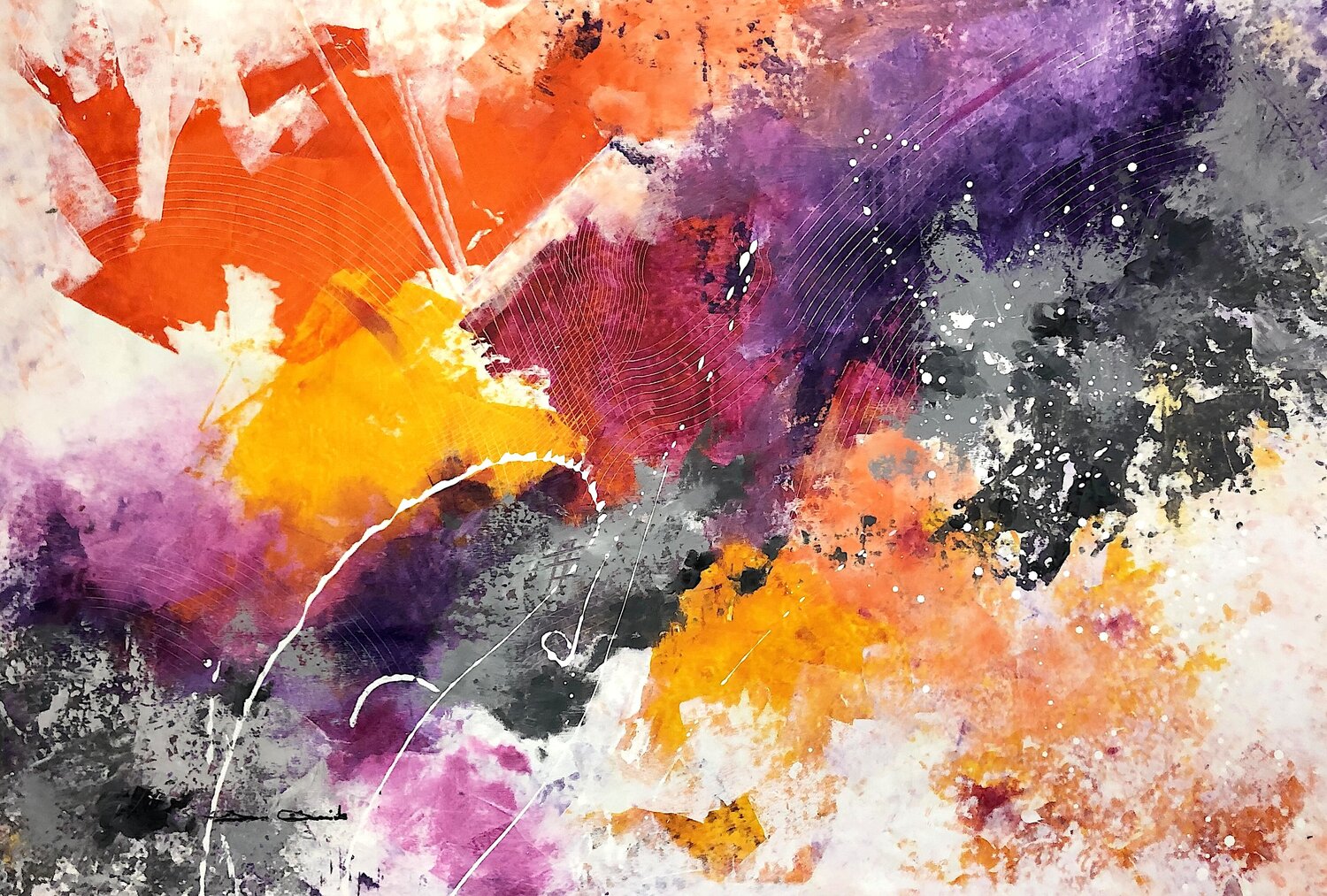 Sun abstract Dam Domido Original painting for sale