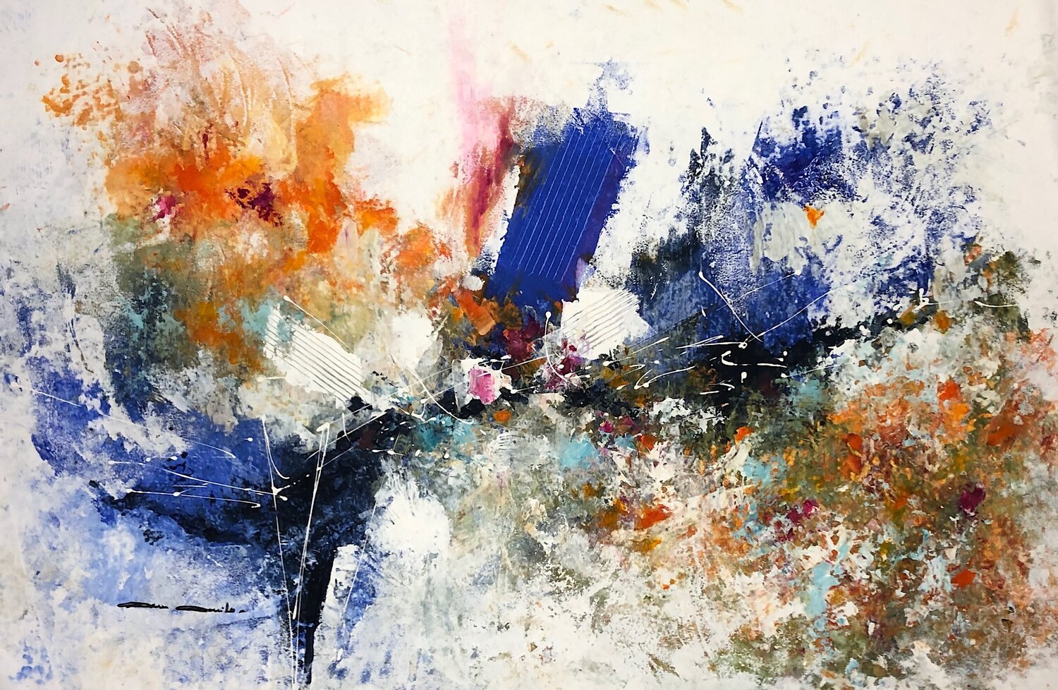 Nouvel horizon bleu Dam Domido Original painting for sale