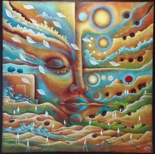 Dans la lumière fragile des heures d'après minuit by Veronique Peytour, Painting for Sale on Select
