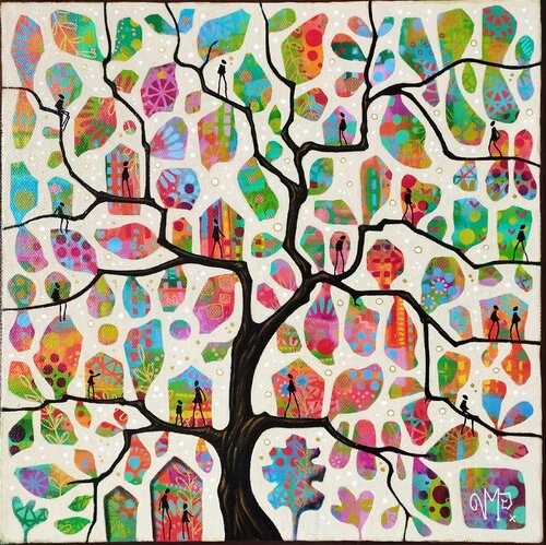 Les feuilles de l'arc en ciel by Veronique Peytour, Painting for Sale on Select